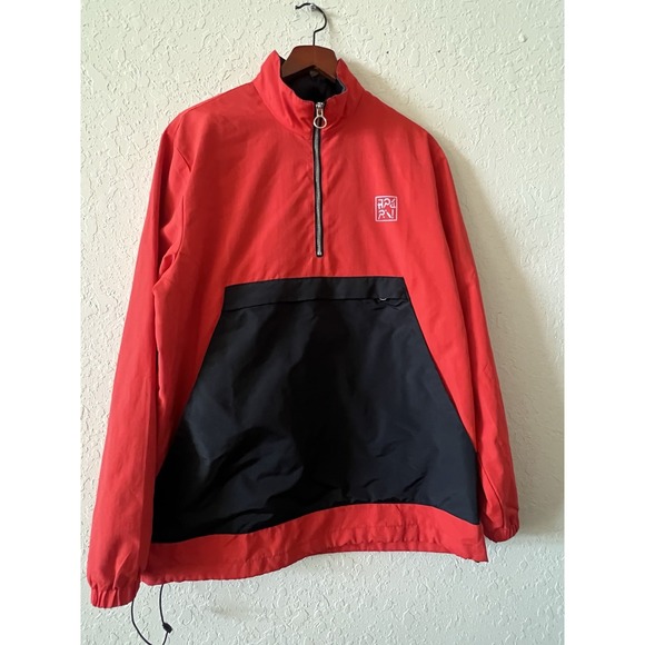 Apari Japanese Anime Jacket Pullover Locus Large Red Art To Wear Nylon Satin - Picture 2 of 11